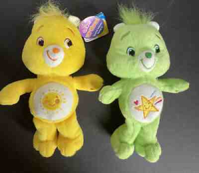 Care Bears Lot Of 2 Lil Glows Yellow And Green - 2007 Oopsy and Funshine Bears