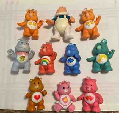 LOT OF 10 VINTAGE CARE BEARS 1983/84 POSABLE FIGURES WITH CLOUD KEEPER