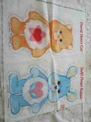 Care Bear Cousins Fabric Swift Heart Rabbit & Proud Heart Cat Springs Ind 1985