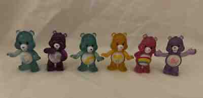 Lot of 6 CARE BEARS Glitter Fun Figures -- Bedtime, Share, Wish, Friend, Cheer