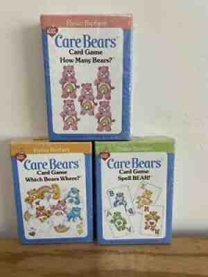 Care Bear Card Games Set of 3 --How Many Bears, Spell Bears, Which Bears Where.