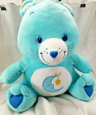 CARE BEARS 2003 Large Blue Moon Bedtime Stuffed Toy Bear Plush 22