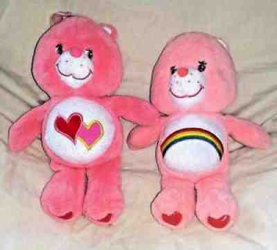 Lot of 2 Care Bears Love a Lot Cheer Baby Rattle Pink Plush Animals 2004 10
