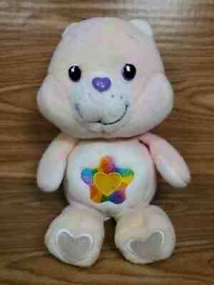 Care Bears 2003 20th Anniversary True Heart Bear 8in Beanie/Plush Pastel TieDyed