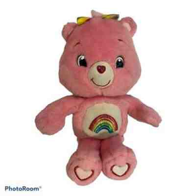 Care Bears CHEER BEAR Plush Glow A Lot Glow In The Dark Pink Rainbow 2007 14