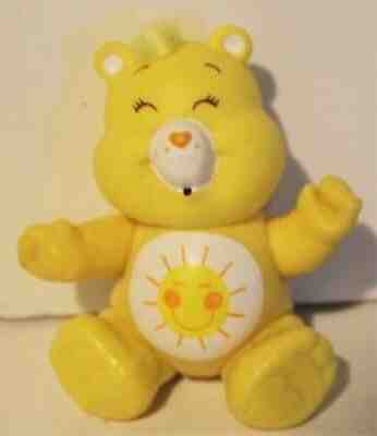 Vintage Care Bears Figure by Kenner Yellow Funshine Bear 1980's Sunshine Smile