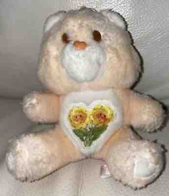 Vintage 1983 Kenner Care Bears Friend Bear Stuffed Peach Color Plush Toy 6
