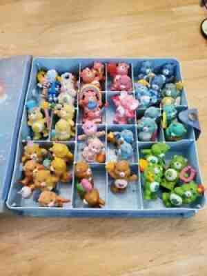 Care Bear figurines and carrying case