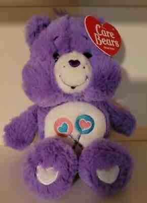 UK Care Bear Clinton's Share Bear Purple Lollipops Fuzzy NWT 12