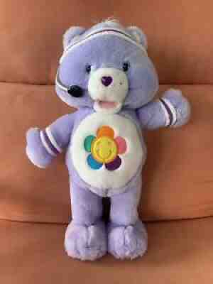 TESTED Vintage Care Bears Fit 'N Fun Harmony Workout Karaoke Gym Bear 15" Toy