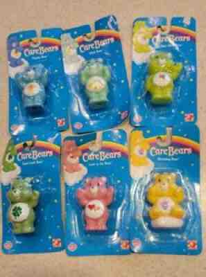 Lot of 6 - 2004-05 Care Bears Cake/Pencil Toppers Birthday - NEW OLD STOCK! (ii)