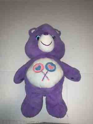 CARE BEARS Jumbo 20" Purple SHARE BEAR Lollipop Treats Soft Stuffed Toy Bear