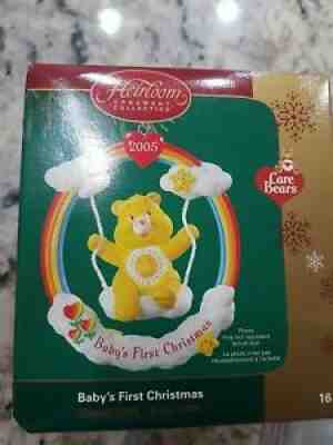 Vintage Care Bear Baby's First Christmas 2005 Y2K Heirloom Carlton ornament used