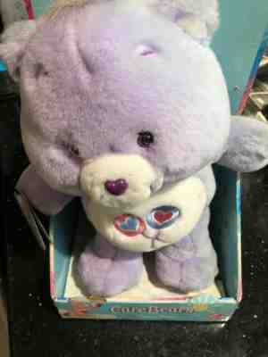 Care Bears Share Bear Plush Stuffed Animal 13 Inch Purple Lollipops Med 2002