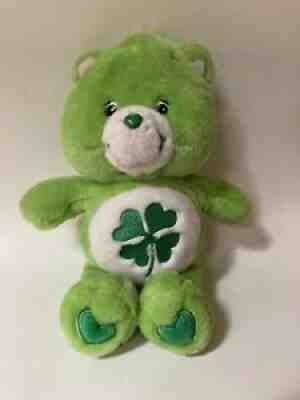 2002 Care Bears Lucky Good Luck Green Shamrock Plush Stuffed Animal 14â?