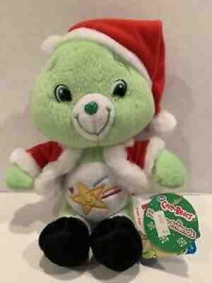 New OOPSY Care Bear 2007 Santa HOLIDAY FRIENDS Stuffed Toy Plush Beanie Green