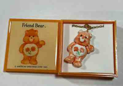 NIB Care Bears Vintage Friend Bear Necklace 1985