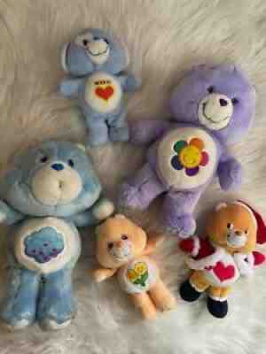Vintage Care Bears lot of 5 teddy bears years, 1983, 2003,2006