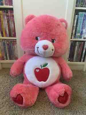 Rare Jumbo Care Bears Smart Heart Bear Plush 24â? Apple Stuffed See Photos