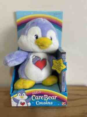 RARE... Care Bear Cousin with DVD COZY HEART Penguin Plush 2002