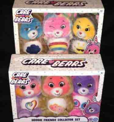 Care Bears Hoodie Friends Collector Set Lot of 2 Total Of 6 Bears FREE SHIPPING