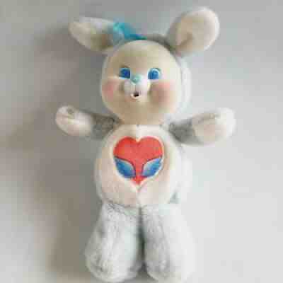 Vintage Care Bear Cousin Cubs 1986 Swift Heart Rabbit Plush, 13", Kenner, Blue