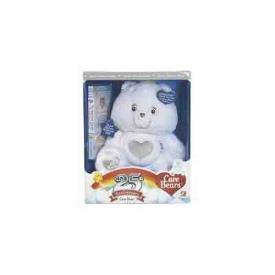 Care Bears 25th Anniversary White Bear w DVD Swarovski Crystal Eyes-2007- NEW