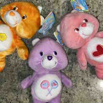 Care Bear LOT Plush Stuffed Toys New W Tags LOT of 3 VINTAGE 9â?CARE BEARS 2000s