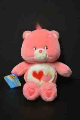Love A Lot Care Bear 2002 NWT Plush Stuffed Animal Pink Lovey 13
