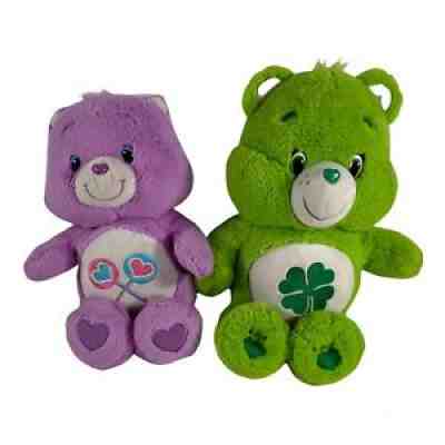 Care Bears Good Luck Bear 13â? 2004 Shamrock Green Lollipop Heart 12â? 2012 Hasbro