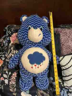 CARE BEARS Grumpy Bear Blue Chevron Striped Teddy Bear 2015 Soft 20