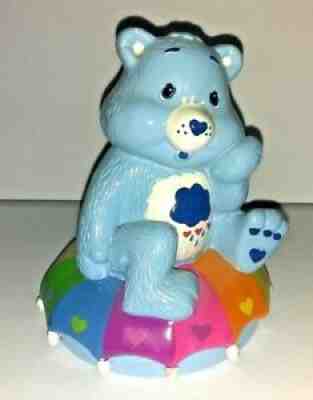 Care Bears Ceramic Coin Bank Hand Painted Grumpy Bear w/ Raining Cloud 5 inch