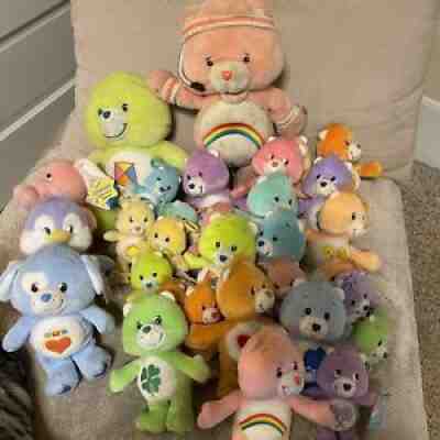 NEW & USED With Tags Care Bears Lot Of 28 Care Bears~Stuffed Animals& 3 Friends