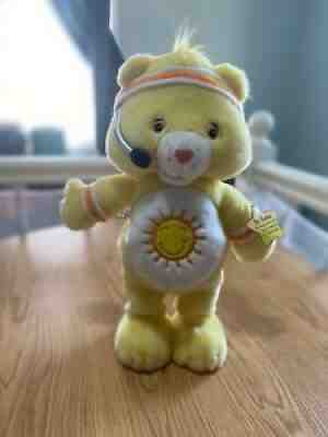 Care Bears Yellow Funshine Bear 2004 Workout Fitness Singing Talking Dancing
