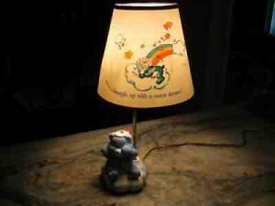 Vtg Care Bears 1983 Bedtime Blue Bear Porcelain Lamp American Greeting