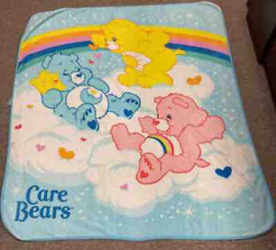 2005 Fleece Care Bear Blanket/Throw Approx 54 ?x46 ? Preowned Good Condition