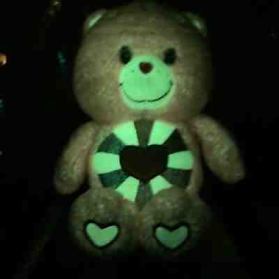 Care Bears 2006 13â? Pink Hopeful Heart Glitter Glow A Lot Bear Glow In The Dark