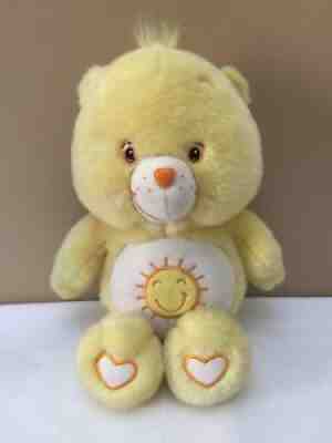2003 Care Bears 13'' Glow In The Dark Yellow Funshine Sun Stuffed Plush Glows