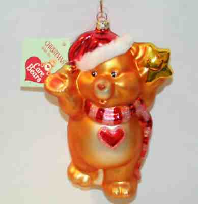 2003 Care Bears Santa Tenderheart Bear Glass Blown Ornament American Greetings