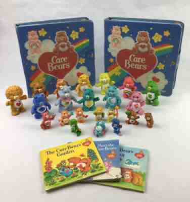 Vintage Kenner Care Bears Assorted Figurines Mini Storybooks Carrying Cases Lot