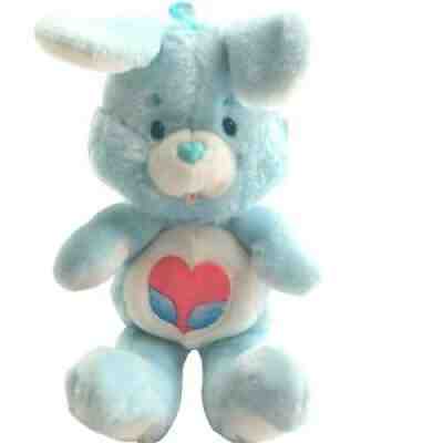 1984 Swift Heart Rabbit Care Bear Plush Light Blue Kenner Vintage