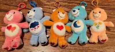 LOT of 5 Care Bears 2002 Plush Clip Keychains 5