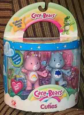 Care Bears Cuties Rare Cheer Bear Grumpy Bear 2 Poseable Bear Pack Brand New