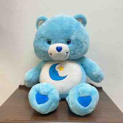 Vintage Care Bears Bedtime Bear Jumbo 24â? Blue Plush 2002 Moon Yellow Star