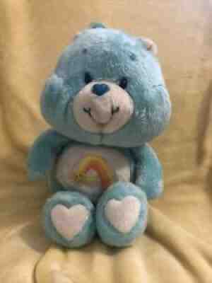Vintage 1980s Kenner Wish Care Bear Blue Plush Shooting Star Stuffed Animal