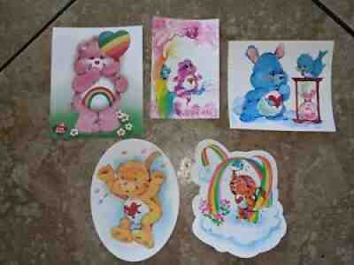 Vintage Lot Of 5 Large Care Bears Stickers Art Y2K 2002