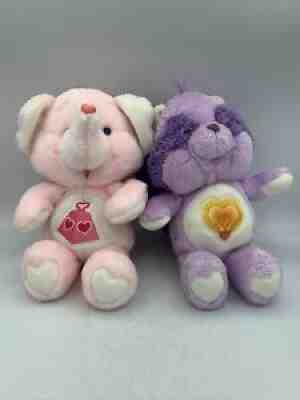 VTG 80's Kenner Care Bear Cousins Bright Heart Raccoon Lotsa Heart Elephant Toy