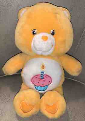Care Bear Birthday Bear Orange Bear w/Cupcake & 14â? 2003 Soft Plush