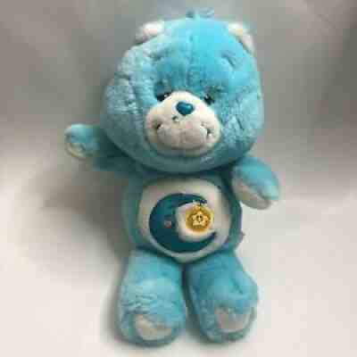 Care Bears Blue Bedtime Bear 13â? Closed Eyes Plush Carlton Cards Toy Rare HTF