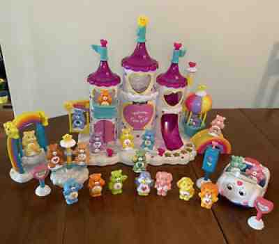 2003 Care Bears Musical Care-A-Lot Castle with Car, Swings & Lot Of 20 Figures